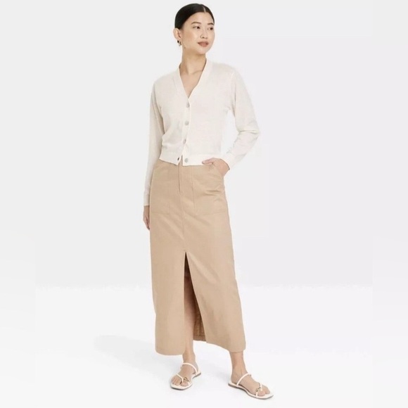 A New Day Utility Maxi Skirt Tan M - Picture 3 of 3